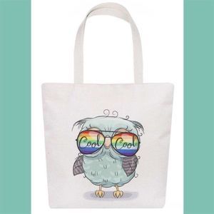 Owl In Rainbow Sunglasses -Canvas Tote